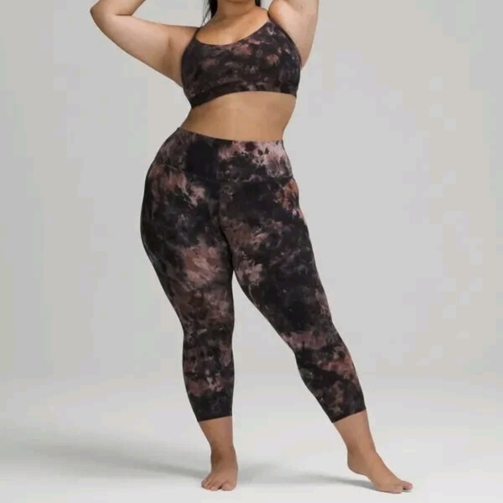 Diamond Dye Graphite Grey Pink Align HR Pant 23" Comfy Dance Gym Spring Summer